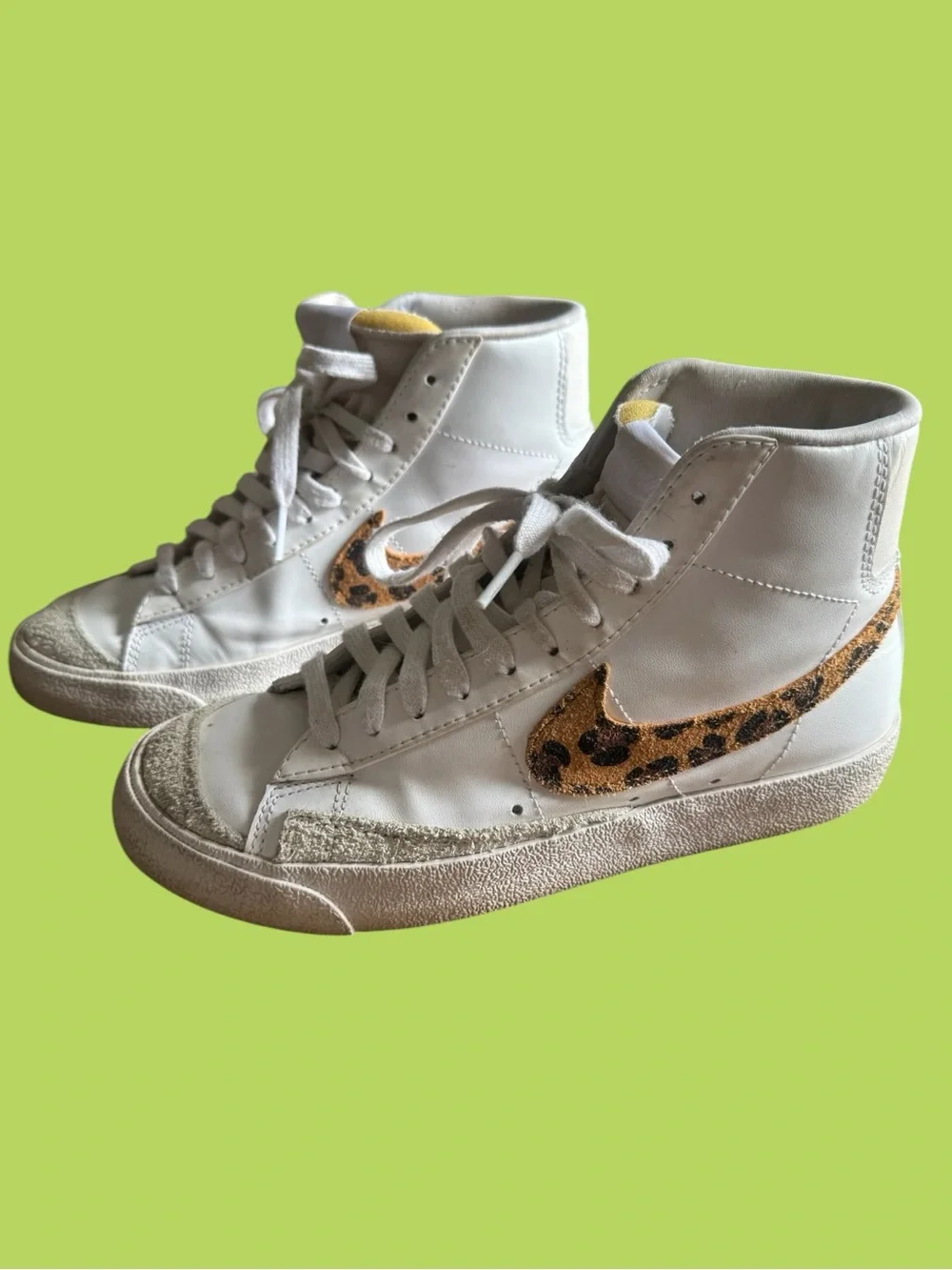 Nike Blazers Sneakers with Leopard Swoosh